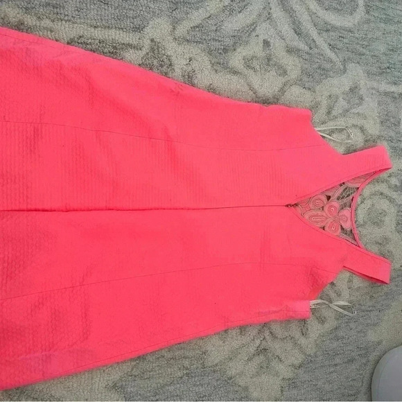 Lilly Pulitzer LARGO CUT IN SHIFT DRESS Size 6 Coral Pink with Gold - Picture 12 of 15